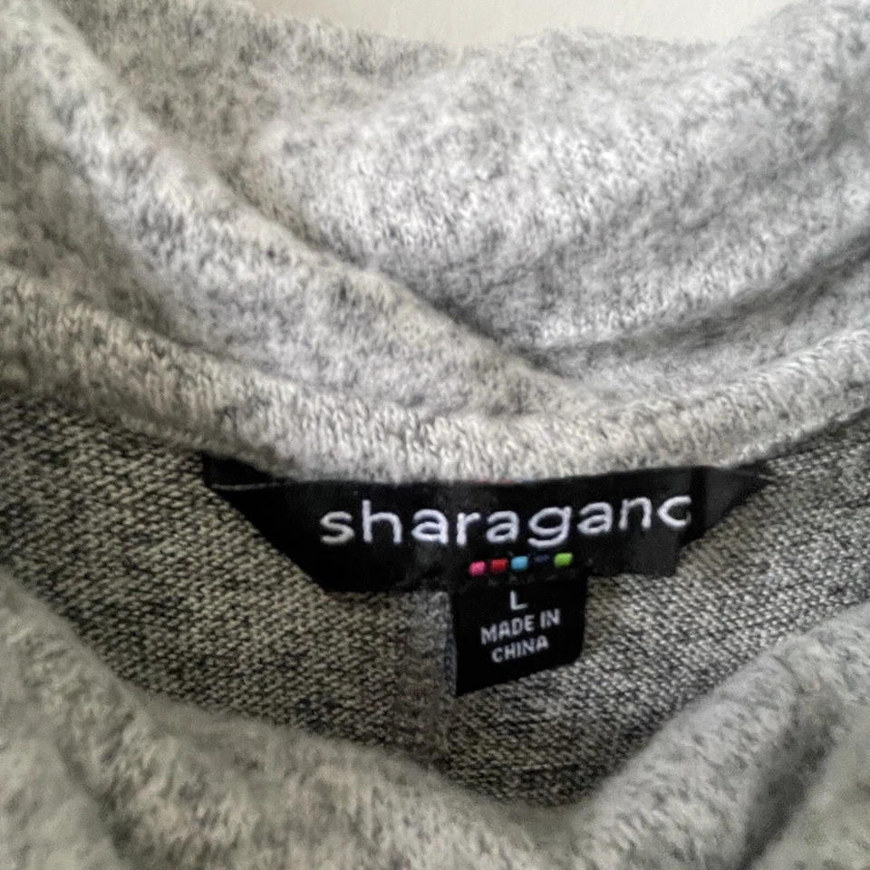 Blusa feminina Sharagano gola alta suéter grande cinza malha macia outono - Imagem 4 de 4