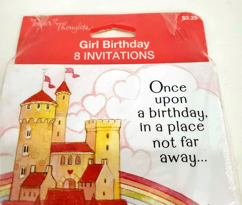 Tender Thoughts Girl Birthday Card Invitation 5 Pack Princess Royal 8 Per Pack - Image 4 of 4