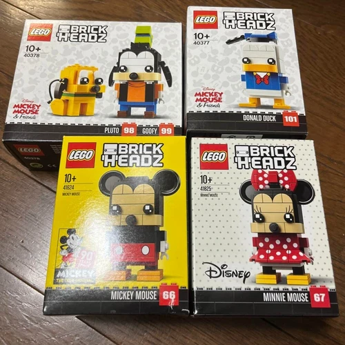 LEGO Brick Headz 41624 41625 40377 40378 Disney Set of 4