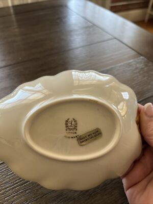 新品★LENOX★ヴィンテージ★シェル★大皿プレート★USA製 Vintage Lenox Hand Decorated￼24K Gold Trim Leaf Dish Made In USA