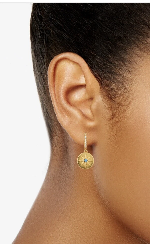 $58 Kate Spade мой медальон синий морской звезды HUGGIE обруч серьги JA110-2 - Изображение 3 из 3