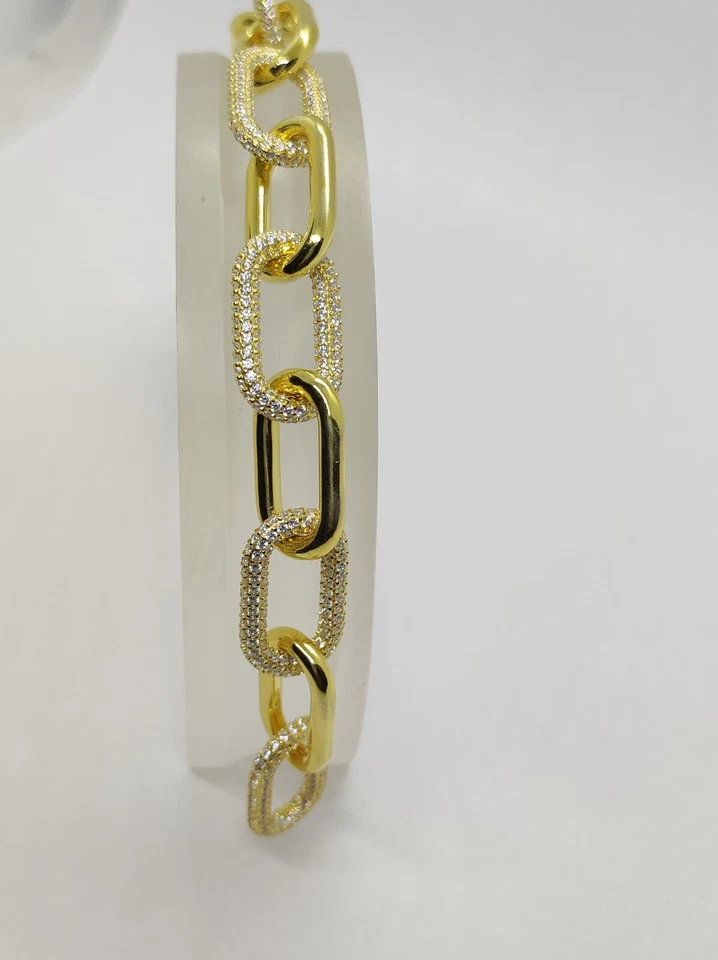 Bracciale donna argento 925 dorato. bracciale argento 925 placcato oro giallo - Immagine 4 di 4