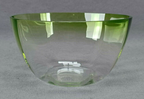 Moser Type Bohemian Green & Clear Hand Blown Optic Molded Finger Bowl C1890-1910 - Picture 1 of 5