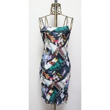 Reformation Decoupage Emerick Mixed Graphic Slip Dress Size XS