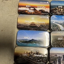 United Airlines Special Edition Amenity Kit Tin IAH Flyer-Friendly Essentials