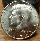 1970-D gem BU Kennedy 40% silver half dollar. UNC beauty.  Exact coin shown #60