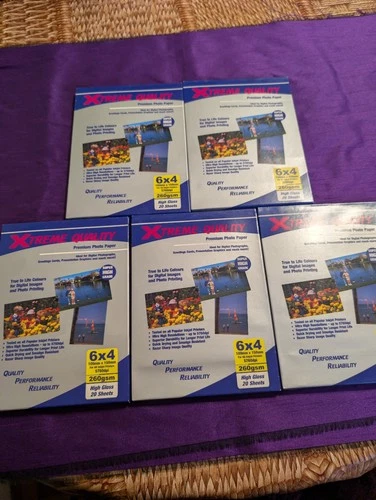 5x Premium High Glossy Photo Inkjet Paper 260gsm, 6x4 inches, red details