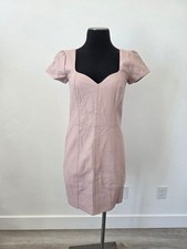 Aqua Faux Vegan Leather Bodycon Dress Blush Pink Sweetheart Neckline Clubwear S