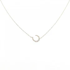 Authentic K10YG Moon Diamond Necklace 0.05CT  #230-000-176-5372