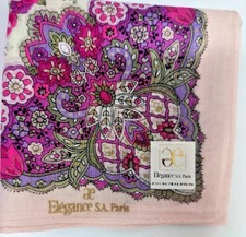 USED HANDKERCHIEF VINTAGE BANDANA PATTERN COTTON 18" POCKET SQUARE HANKY