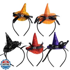 Sucrain 5 5 Pcs Halloween Mini Pointy Witch Hat Headband Costume Dress up Cos