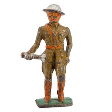 Vtg GREY IRON Bugler Second Version Soldier Dime Store Cast Barclay Manoil