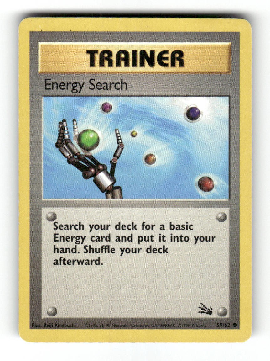 Energy Search 59/62 Common Fossil Pokemon Moderately Played