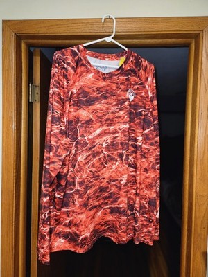 Mens Engineered Angling Gear Elite Long Sleeve Red Tie Dye Size 2X