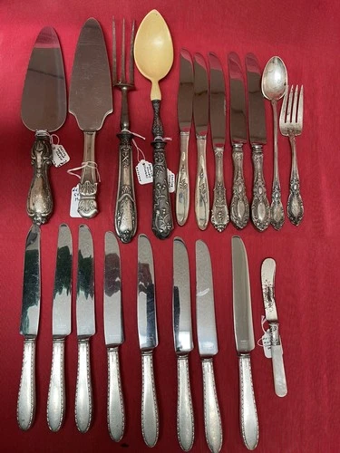 Sterling Silver Handles Flatware, Spoon & Fork Solid (Lot of 20)