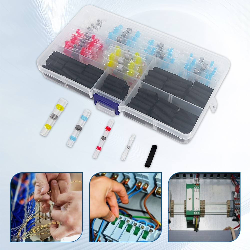 250PCS Waterproof Solder Seal Sleeve Heat Shrink Butt Wire Connectors Terminals