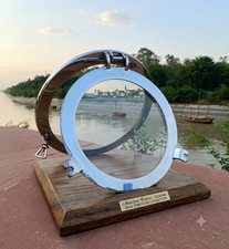 Seltener 24 Zoll Chrom Bullauge Wandspiegel Maritim Schiff Boot Glas...