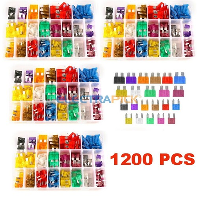 #ad 1200X 12V Auto Blade Fuse Assortment Kit Set Car Truck Motorcycle RV Boat Fuses $35.29