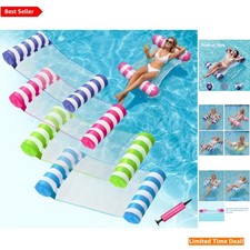Multicolor Inflatable Pool Floats Set - 4 Pack Water Hammocks for Summer Parties