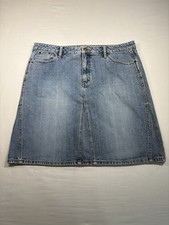 Faded Glory Y2K Jean Skirt Women s 18 Medium Stone Wash Denim Cotton Vintage