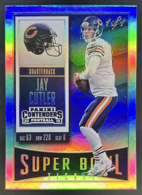 2015 Panini Contenders Jay Cutler Super Bowl Ticket Season #1/1 Bears