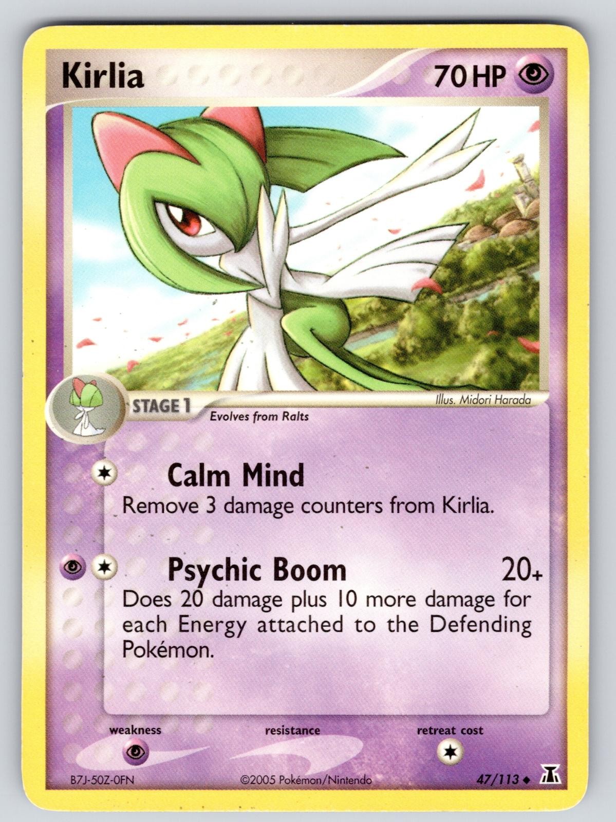 Kirlia 47/113 Uncommon Delta Species Pokemon Moderately Played
