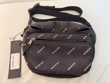 Balenciaga Explorer Belt Bag Nylon Black and White Logo