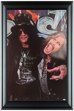 Aerosmith Steven Tyler Autographed w Slash Framed 24x36 Canvas Photo Print ACOA