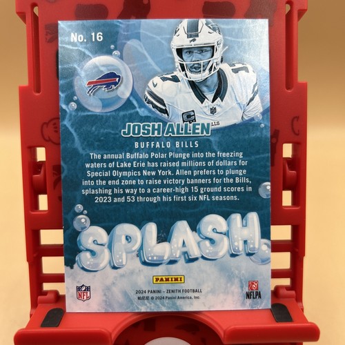 2024 Panini Zenith SPLASH Josh Allen Red Holofoil color 31/50 #16 - Picture 4 of 7