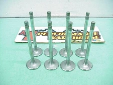 8 MANLEY Stainless Steel 11/32"Exhaust Valves 5.040" Long-1.600" FLAT Groove SBC