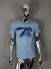 Perry Ellis Logo Men Adult Blue Graphic T-Shirt Size S