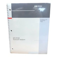 HP 8753E NETWORK ANALYZER INSTALLATION AND QUICK START GUIDE MANUAL