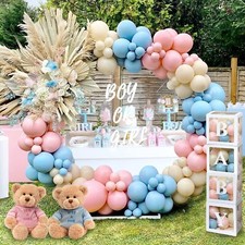 DIY Gender Reveal Party Decorations - 176pcs Pink and Blue Balloons Arch Kit,...