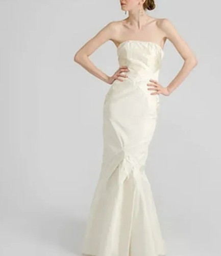 NICOLE MILLER SILK FLORAL EMBROIDERY WEDDING BRIDAL GOWN DRESS 12