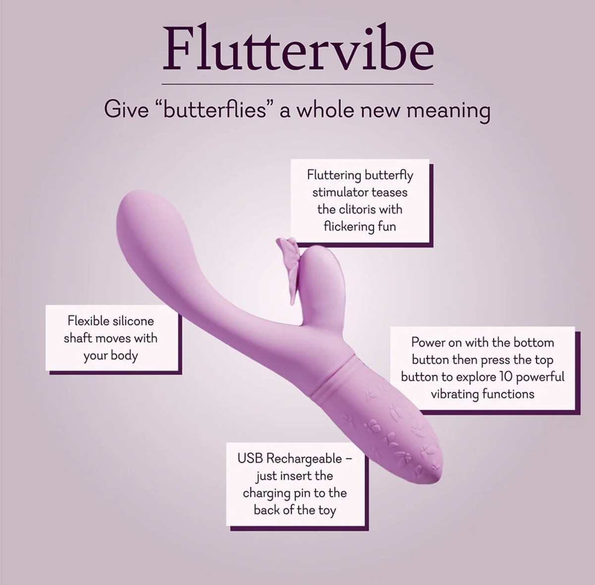 the flutter from just for her sex toy Flutter Vibe - Flicking Clitoral Vibrator