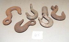 5 large logging mining machinery hooks industrial chain ends tool lot G4