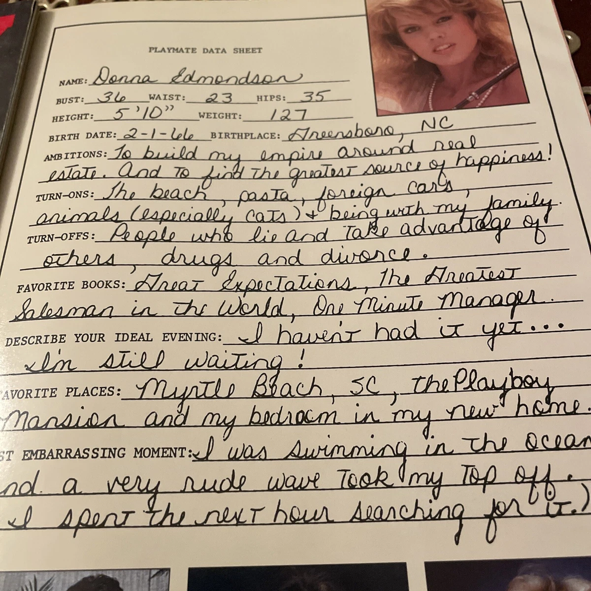 Play Boy Magazine November 1986 Donna Edmondson & Star Search Devin De  Vasquez | eBay