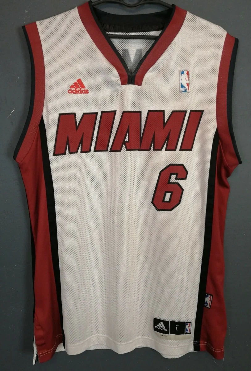 MEN S ADIDAS MIAMI HEAT NBA LEBRON JAMES BASKETBALL SHIRT JERSEY MAILLOT SIZE L