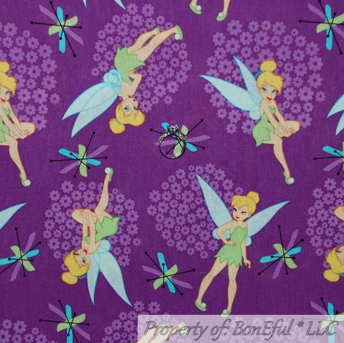 BonEful FABRIC FQ Cotton Quilt Gray White Black B&W Disney Witch Maleficent Girl - Picture 9 of 12