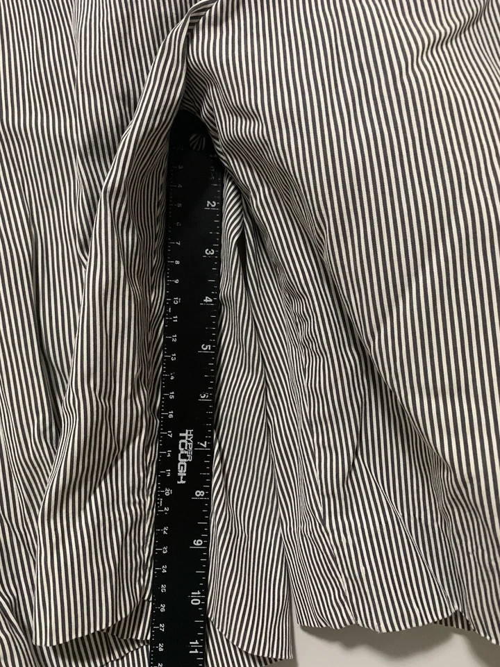 Pantalones Cortos Anne Klein Mujer 8 Negro Blanco Seersucker Bermudas Golf Elastizados Preppy Foto 4 de 4