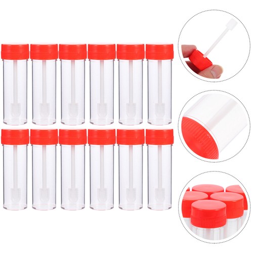 12 Pcs Sampling Tube Stool Specimen Cups Plastic Sample Storage Tubes