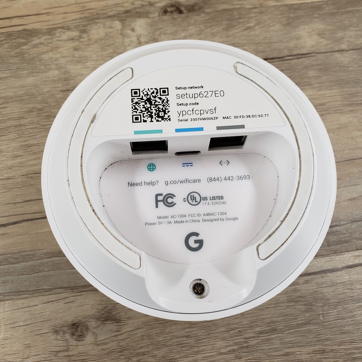 Google Wi-fi Router AC-1304 White Router Only*No Adapter Google Wi-fi Router AC-1304 White Router Only*No Adapter