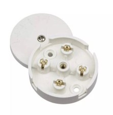 5A, 20A, 30A Mains Round 4 Way White Terminal Connection Electrical Junction Box