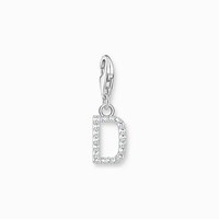 Thomas Sabo Charm AnhäNger Buchstabe D Silber WeißE Steine 1944-051-14