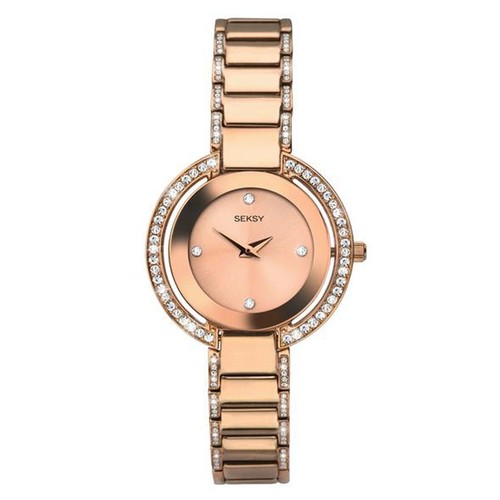 seksy ladies rose gold watch