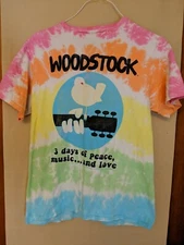 Woodstock Music 3 Days Of Peace Music And Love 2016 Tie Dye Liquid Blue Size M