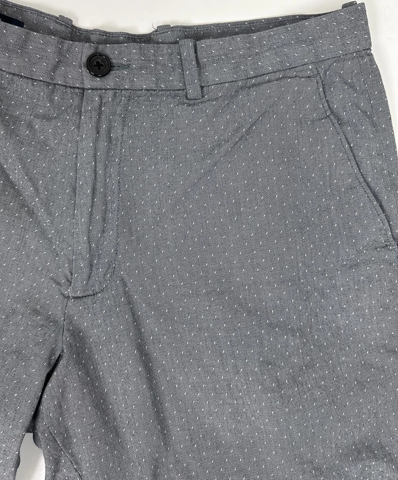 Pantalones Cortos PERRY ELLIS Para Hombres 34 Gris Carbón Algodón Chino Cortos Preppy Golf Mínimo Foto 3 de 4