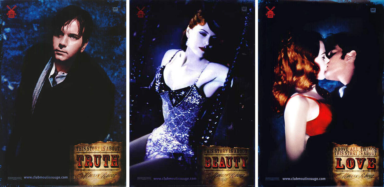 Moulin Rouge (2001) Set of 3 Movie Posters Version ABD, Original