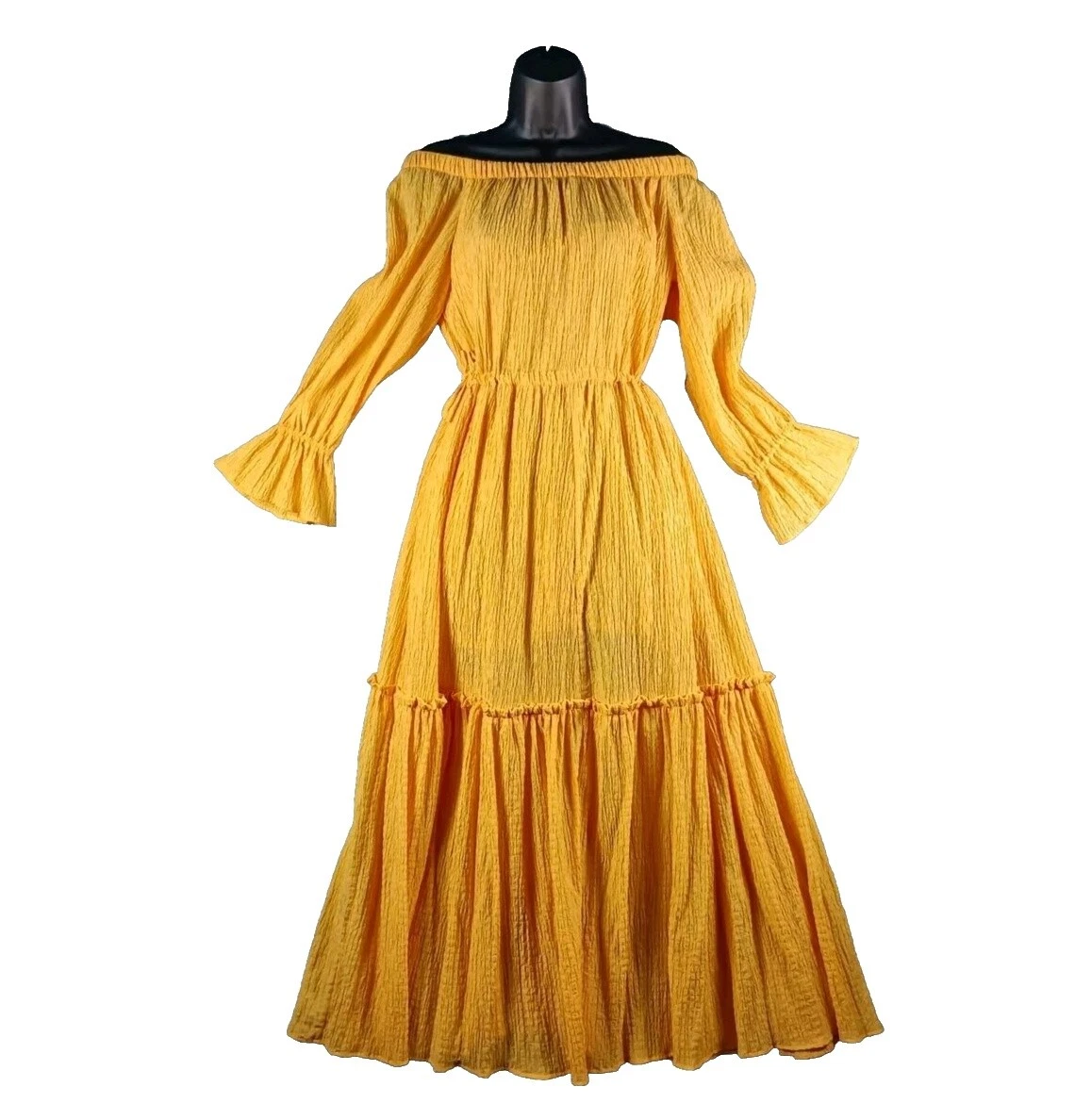 Maxi Vestido Manga Larga Retro para Mujeres