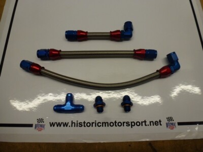 GOODRIDGE, BRAIDED, FUEL HOSE KIT FOR TWIN DCOE CARBS ON MK1, MK2 ESCORTS, (235)